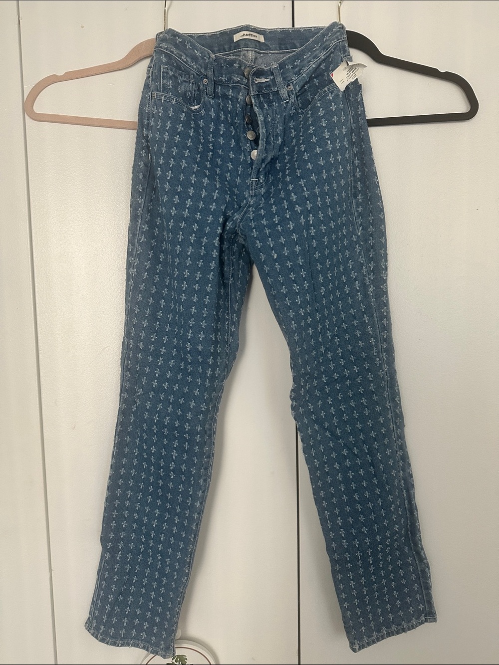 PacSun Blue Patterned Boot Cut Jeans